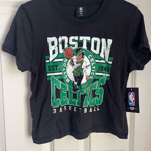 NBA Black and Green Boston Celtics Short Sleeve Tee